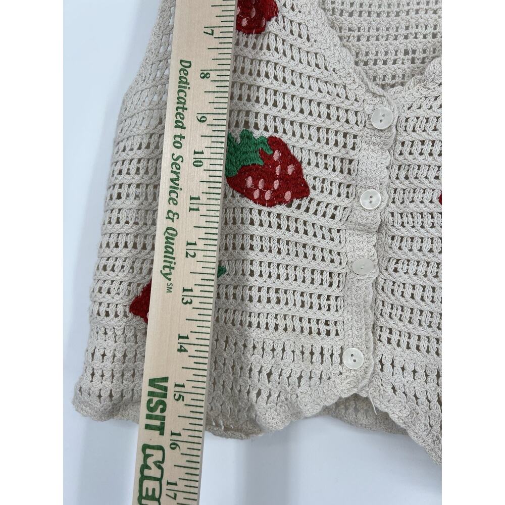 Lot Of 2 Crochet Top Size Small Boho Festival Cottagecore Hippie Fruit Patchwork - Picture 14 of 14